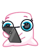 ❓ lindo, dibujos animados, rosa, teléfono, kawaii telegram sticker