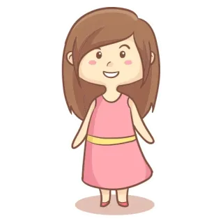 ❤️ cartone animato, ragazza, vestito, illustrazione, carino, rosa telegram sticker