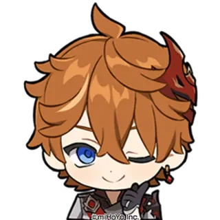 🎭 Tartaglia Genshin Impact Anime, Genshin Impact, Tartaglia, Chibi, Videospiel Charakter whatsapp sticker