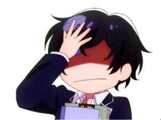 🙂 Anime, Chibi, Esaurito, Frustrato, Personaggio, Cartone animato telegram sticker
