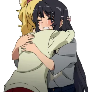 😭 Anime, Piangere, Abbraccio, Conforto, Amicizia telegram sticker