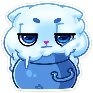 😒 gato, lindo, kawaii, dibujos animados, pegatina, animal telegram sticker