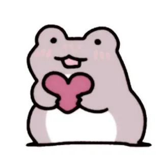 💗 rana, corazón, lindo, animal, dibujos animados, kawaii telegram sticker
