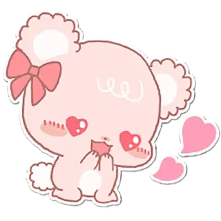 😍 fofo, amor, desenho animado, coração, kawaii, urso, rosa telegram sticker