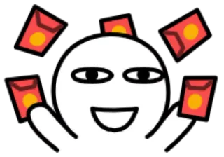 😀 Roter Umschlag, Glücksgeld, Chinesisches Neujahr, Feier, Cartoon, Fröhlich, Asiatische Kultur telegram sticker