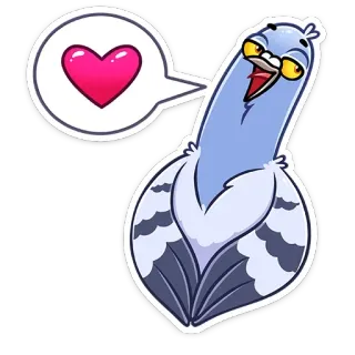 ❤️ pigeon, love, heart, bird, sticker, cartoon telegram sticker