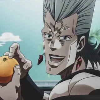 🌟 Jean Pierre Polnareff JoJo's Bizarre Adventure Anime, Jean Pierre Polnareff, JoJo's Bizarre Adventure, Naranja, Personaje telegram sticker