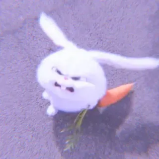 🐰 Snowball The Secret Life of Pets rabbit, bunny, carrot, cute, animal, white whatsapp sticker