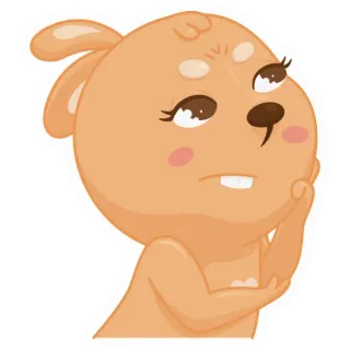 🤔 binatang, kartun, lucu, ekspresi, lucu, stiker telegram sticker