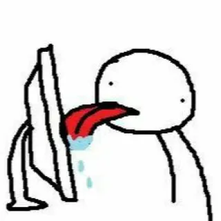 😭 omino stilizzato, computer, lingua, leccare, digitale, meme telegram sticker