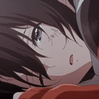 😰 anime, dziewczyna, smutny, emocjonalny, płacz, portret telegram sticker