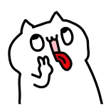 🥵 Katze, Cartoon, Zunge, Lustig, Friedenszeichen telegram sticker