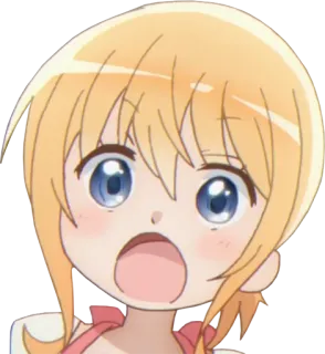 😱 anime, cartone animato, shock, bionda, espressione telegram sticker