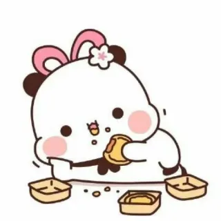 🍓 Dibujo animado, Mono, Animal, Panda, Comida, Kawaii, Sticker whatsapp sticker