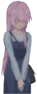π’ anime, pink hair, girl, cartoon telegram sticker