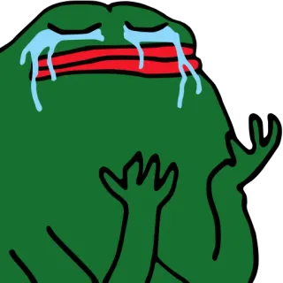 😭 Pepe the Frog 佩佩蛙, 哭泣, 悲伤, 表情包, 青蛙 whatsapp sticker
