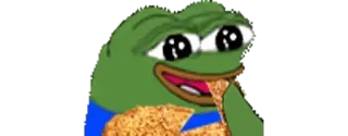 🍕 Pepe the Frog Pepe, frog, meme, internet culture, eating, noodles telegram sticker