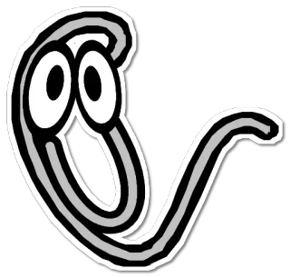 👀 мультфильм, червяк, глаза, стикер, иллюстрация, милый telegram sticker