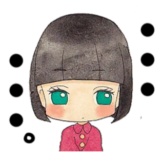 🤨 meisje, kind, cartoon, illustratie, kunst, tekening telegram sticker