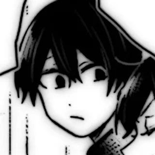 💥 Anime, Mangá, Quadrinhos, Retrato, Desenho animado, Escala de cinza telegram sticker