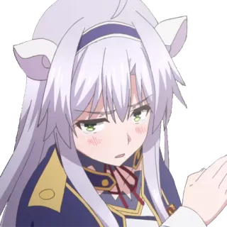 😒 Anime, Ragazza, Carina, Espressione, Orecchie da gatto, Irritata telegram sticker