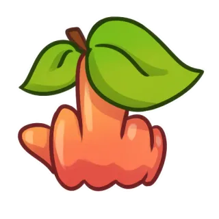 🖕 middle finger, offensive, rude, fruit, peach, sticker telegram sticker