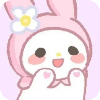 ❤ My Melody My Melody, Sanrio, lindo, kawaii, conejo, rosa telegram sticker