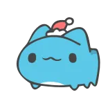 😦 cat, christmas, santa hat, cute, animal, cartoon, blue telegram sticker