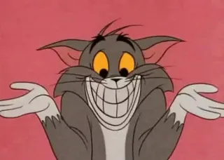 🤷‍♂ Tom Tom and Jerry cartoon, cat, smile, funny telegram sticker