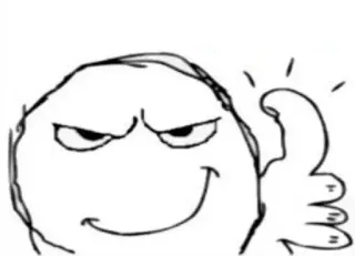 👍 meme, thumbs up, cartoon, expression, approval whatsapp sticker