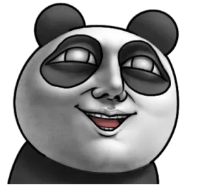 😒 Panda, Zwierzę, Śmieszne, Kreskówka, Twarz, Zadowolony z siebie telegram sticker