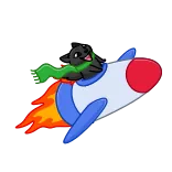 🚀 bird, rocket, flying, cartoon telegram sticker