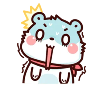 😱 dier, schattig, hamster, sticker, cartoon, kawaii, emotioneel, uitdrukking telegram sticker