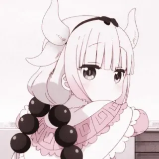 🎀 Kanna Kamui Miss Kobayashi's Dragon Maid anime, Kanna Kamui, Dragon Maid, imut, kawaii telegram sticker