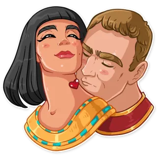 💏 Cleopatra Cleopatra, Mesir, cinta, pasangan, sejarah, romansa telegram sticker