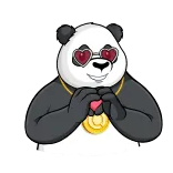 ❤️ 팬더, 사랑, 하트, 금목걸이, 선글라스, 귀여운 telegram sticker
