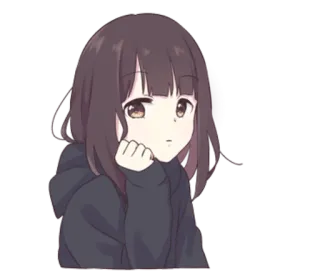 😶 Anime, Dziewczyna, Słodkie, Manga, Kreskówka, Postać telegram sticker