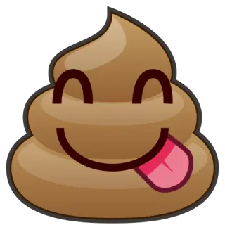 😜 Эмодзи какашка, Эмодзи, Какашка, Коричневый, Язык, Милый whatsapp sticker