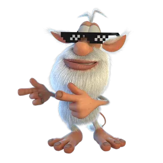 😎 Booba сиськи, мультик, монстр, смешной, анимация, круто, пиксельные очки telegram sticker