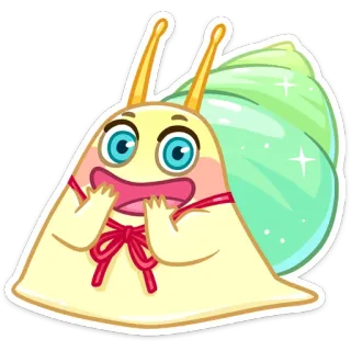 🥳 siput, kartun, imut, senang, karakter, hewan whatsapp sticker