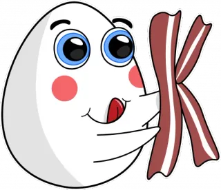 👌 ei, speck, cartoon, essen, frühstück, niedlich telegram sticker