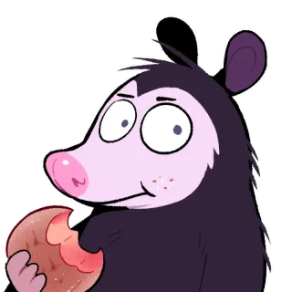 ☹️ opossum, cookie, animal, cartoon, cute whatsapp sticker
