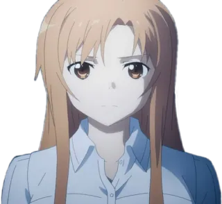 😕 Asuna Yuuki Sword Art Online Anime, Sword Art Online, Asuna, Yuuki Asuna, Personagem feminina, Video game, Mangá telegram sticker