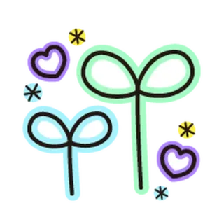 ❤️ plant, seedling, heart, cute, sticker whatsapp sticker