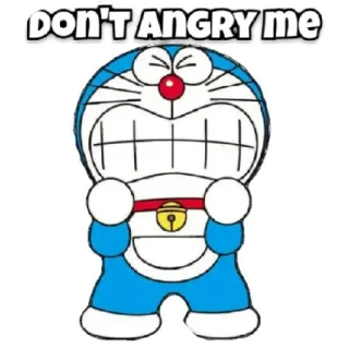 😁 Doraemon DON'T ANGRY ME Дораэмон, злой, мультфильм, аниме, манга whatsapp sticker