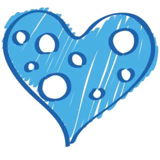 ♥ serce, niebieski, bazgroły, miłość, kropki whatsapp sticker
