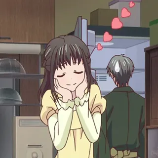 🐗 Tohru Honda Fruits Basket anime, fruits basket, tohru honda, shojo, romance, love, cute telegram sticker