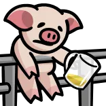🐖 cerdo, lindo, animal, granja, dibujos animados whatsapp sticker