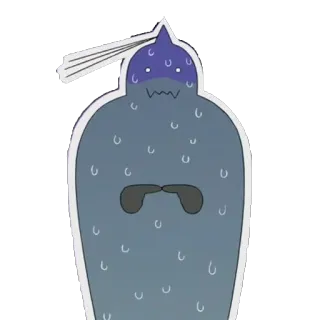 👉 suado, monstro, desenho animado, personagem, nervoso telegram sticker