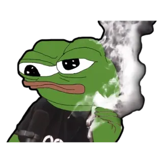 👽 Pepe the Frog pepe, żaba, mem, internet, smutny, palenie telegram sticker
